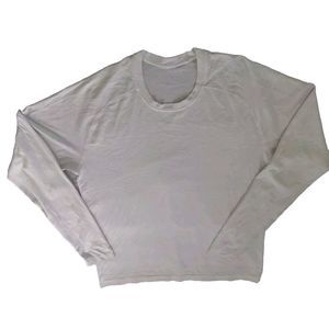 Lululemon Men Large Long Sleeve T Shirt Athleisure Gym Yoga Stretch Stripe Beige